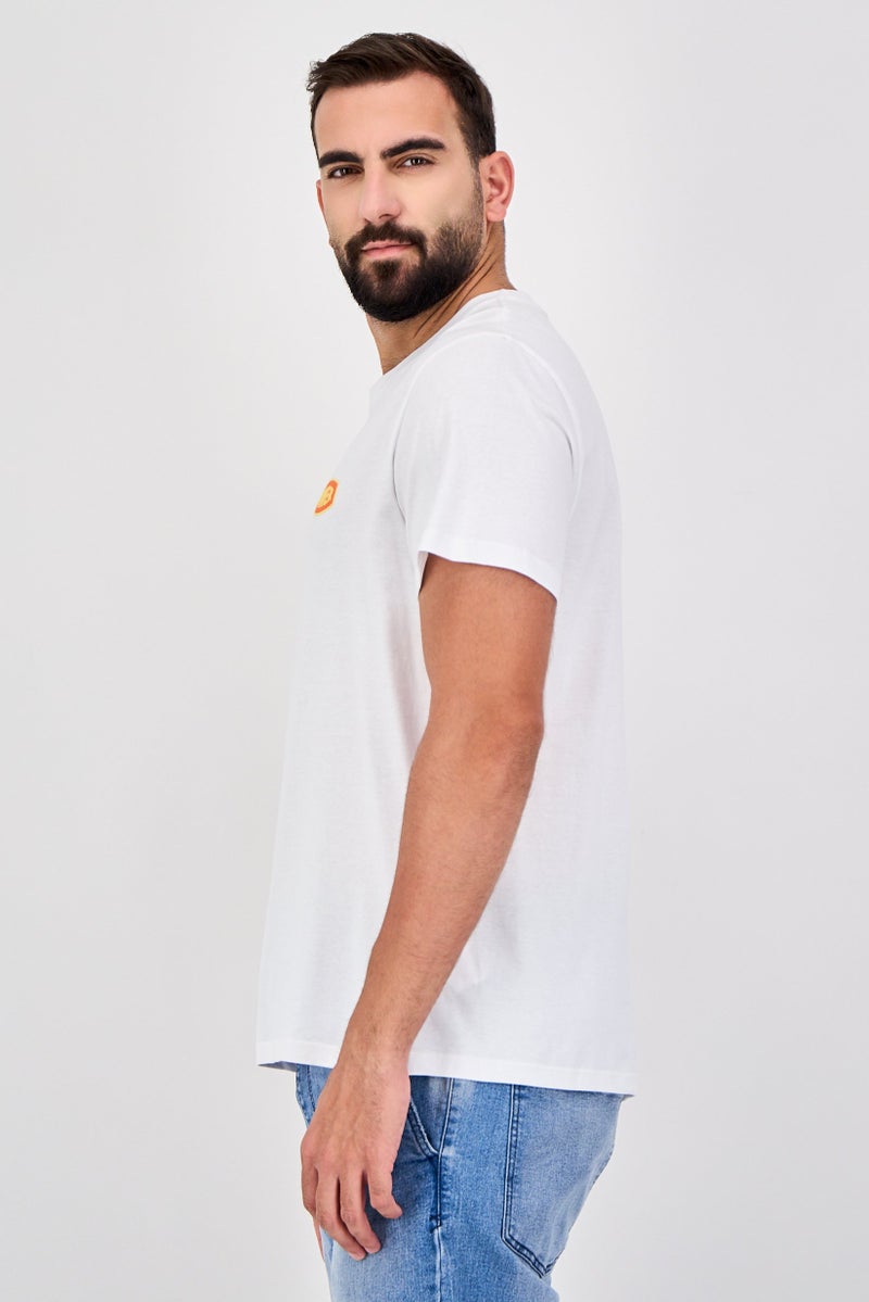 Celio Men Crew Neck Short Sleeve Graphic Print T-Shirt, White - Image 2