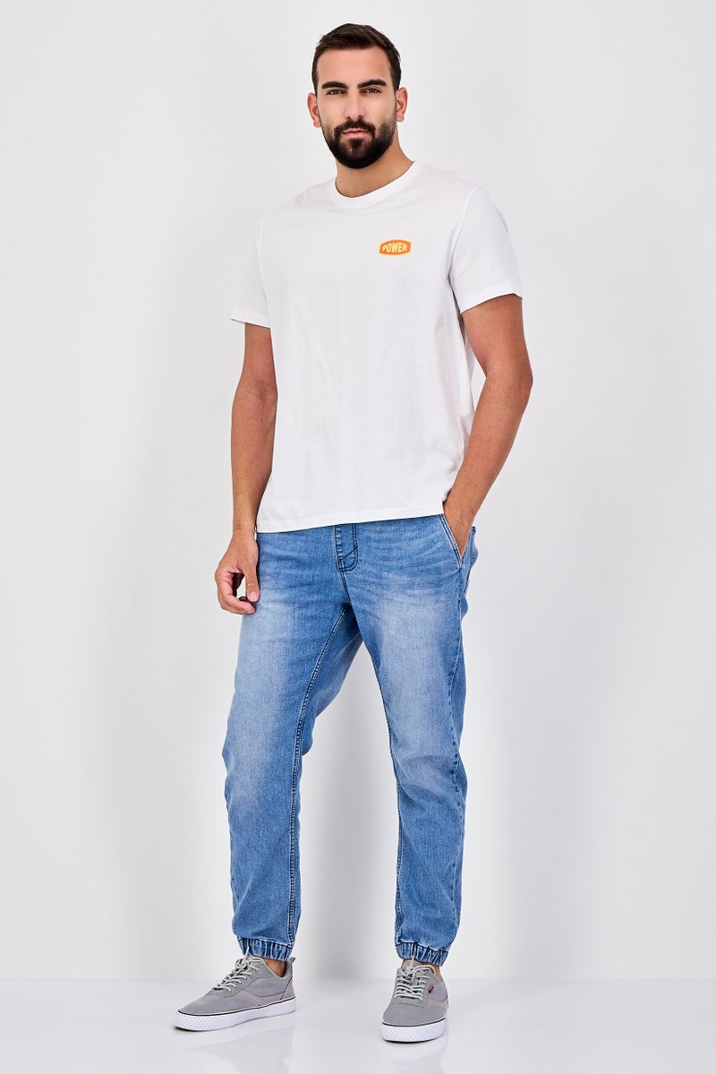 Celio Men Crew Neck Short Sleeve Graphic Print T-Shirt, White - Image 4