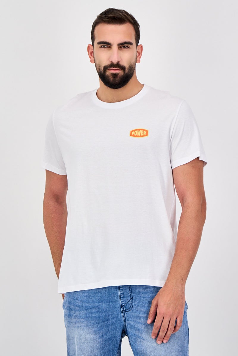 Celio Men Crew Neck Short Sleeve Graphic Print T-Shirt, White - Image 1