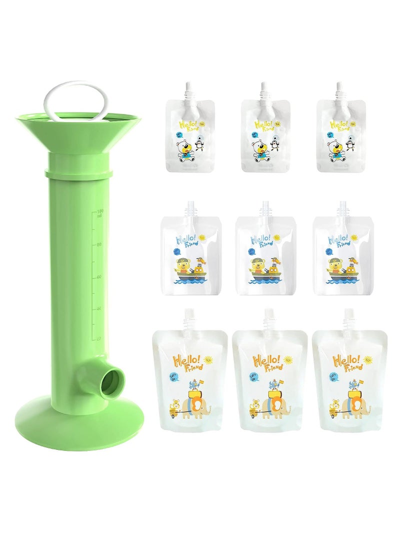 KASTWAVE Baby Food Maker with 9 Pcs reusable pouches for Toddlers Baby, Reusable Baby Food Pouches Filler Kit, for Storaging Applesauce Yogurt Smoothie Puree  - Image 1