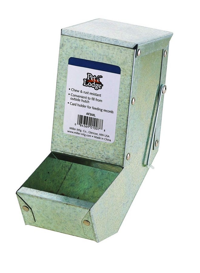 ليتل جايانت وحدة تغذية الحيوانات الصغيرة من الفولاذ من Pet Lodge® مزودة بغطاء | وحدة تغذية الأرانب في القفص | تكفي لأيام عديدة من الطعام | 3 بوصات