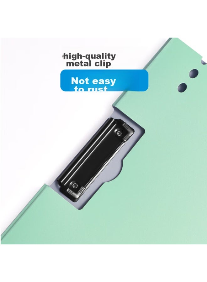 Dsb A4 Paper Landscape Folding Clipboard Stationery Writing Pad Folder File Folder Speech Signing Meeting Thickened Hard Board Clipboard Writing Pad Pad, Sapphire Blue 1 Pack 7619 - Image 4