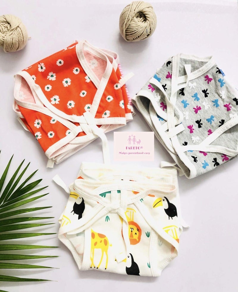 Fareto New Born Baby 12 Single Layer | Super Soft | Cotton Nappies | Washable | Reusable (0-6 Months), 12 Count - Image 2