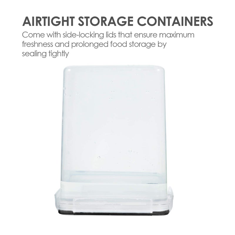Vtopmart 4 PCS Large Food Storage Containers 5.2L / 175oz, 4 Pieces BPA Free Plastic Airtight Canisters for Flour, Sugar, Baking Supplies, Rice with Lids, 4 Measuring Cups and 24 Labels, Black - Image 5