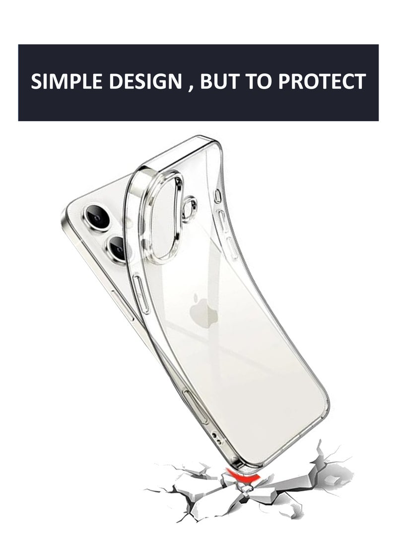 Soft Flexible Transparent Silicone Protective Back Case Cover for iPhone 16 Plus - Transparent - Image 2