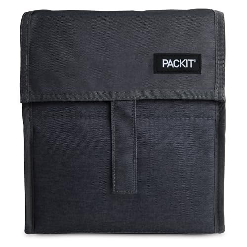 Packit® Freezable Lunch Bag, City Charcoal, Built with ECOFREEZE® Technology, Foldable, Reusable, Zip and Velcro Closure with Buckle Handle, Designed for Work Lunches and Fresh Lunch On the Go - Image 1