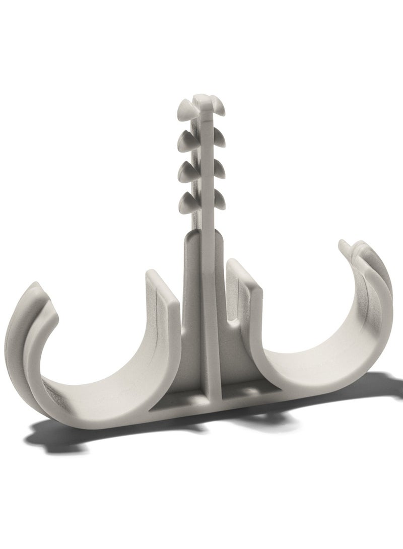 Conduit Clamp DSA DOUBLE FASTENING CLAMP WITH SPACER For the parallel laying of two conduits without wall distance; with fixed distance between the conduits Pack of 100  - Image 1