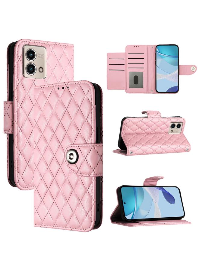 S-TOP Case For Motorola Moto G Stylus 2023 4G Rhombic Texture Flip Leather Phone Case with Lanyard - Image 1