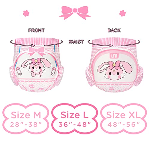 Littleforbig Adult Printed Diaper 10 Pieces - Baby Usagi (Medium 28"-38") - Image 4