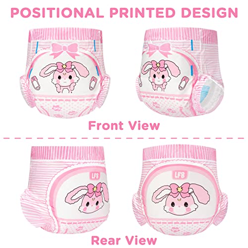 Littleforbig Adult Printed Diaper 10 Pieces - Baby Usagi (Medium 28"-38") - Image 2
