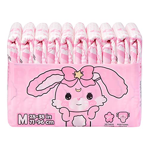 Littleforbig Adult Printed Diaper 10 Pieces - Baby Usagi (Medium 28"-38") - Image 5