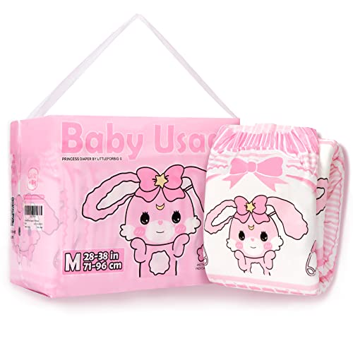 Littleforbig Adult Printed Diaper 10 Pieces - Baby Usagi (Medium 28"-38") - Image 1