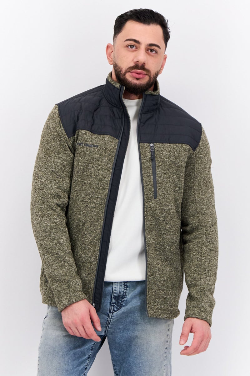 Free Country Men Embroidered Jacket Shirt, Khaki Combo  - Image 1