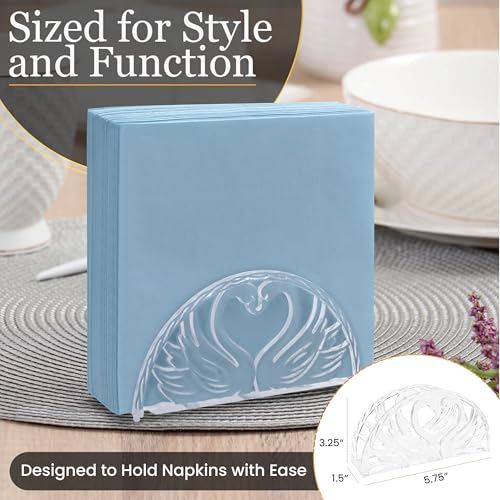 Crafts Central 5.75 Inch Clear Plastic Napkin Holder - 24 Pieces (Swans Design) - Image 3