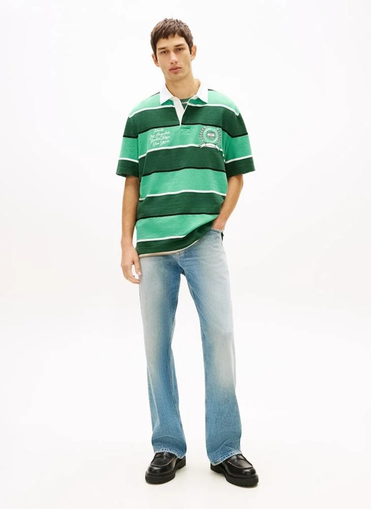 TOMMY JEANS  Relaxed Fit Rugby Stripe Embroidery Polo Shirt for Men | Best Price UAE
