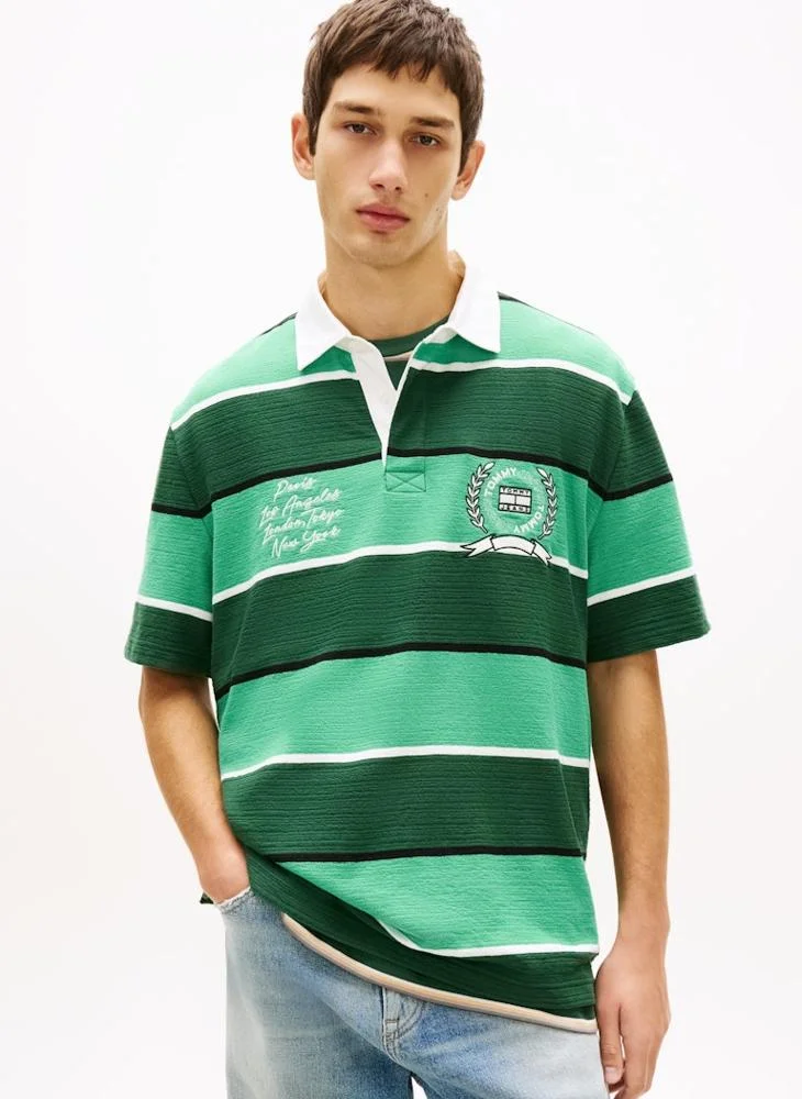TOMMY JEANS  Relaxed Fit Rugby Stripe Embroidery Polo Shirt for Men | Best Price UAE