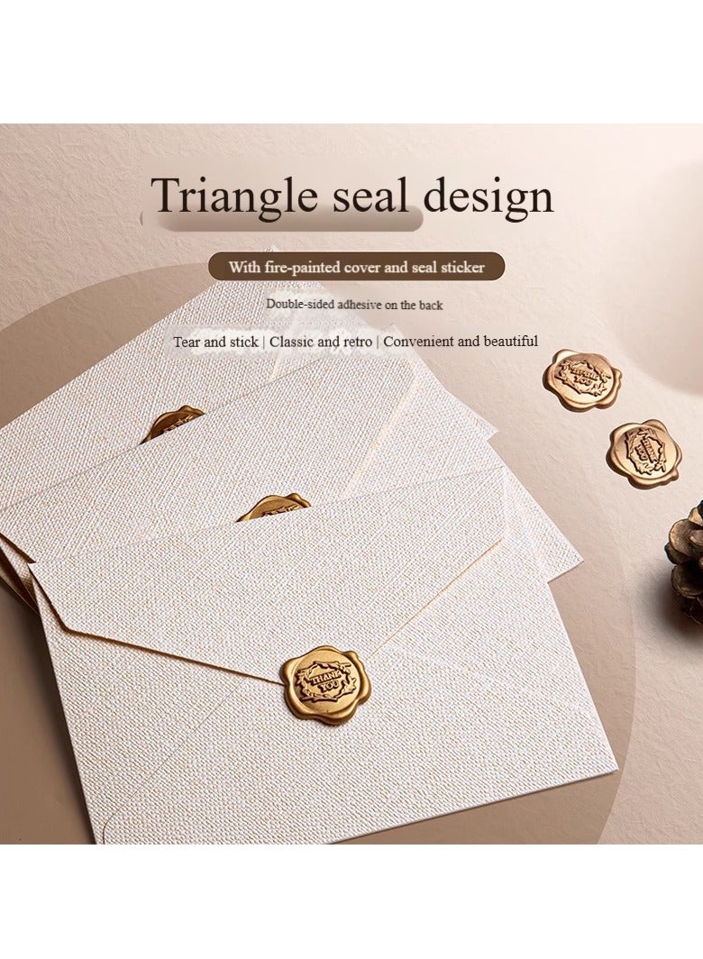 Generic Stationery & Textured Envelope Set with 6 Textured Envelopes, 20 Pieces of Kraft Paper and 6 Wax Seal Stickers for Letter Writing, Weddings, Invitations, Graduation Ceremonies (Beige)  - Image 4