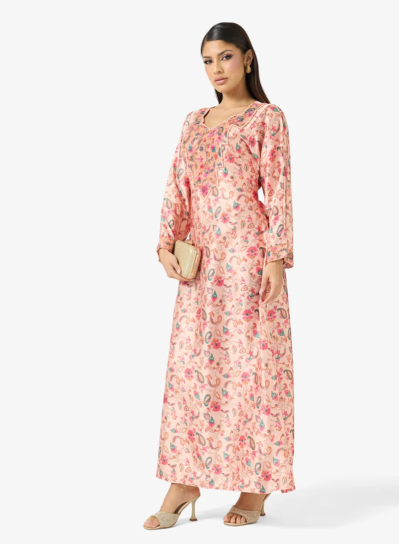 ARABIAN CLOSET  Embellished Belted Jalabiya for Women | Best Price UAE