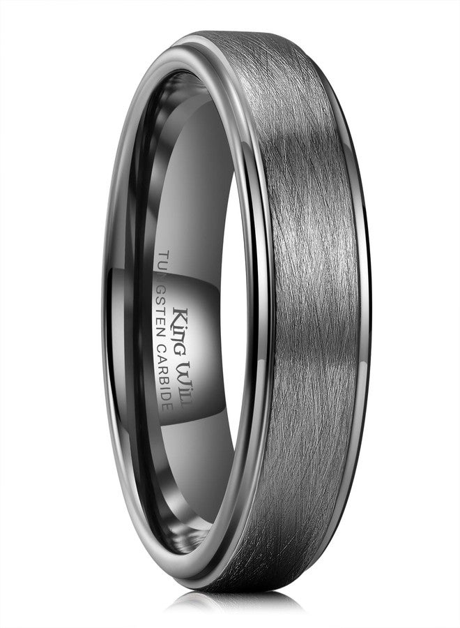 King Will خاتم كينغ ويل من كربيد التنجستن الرمادي المسدس بسمك 8 مم مع تشطيب مصقول عشوائي، خاتم زفاف مريح للرجال، خاتم ذكرى له 7 - Image 1