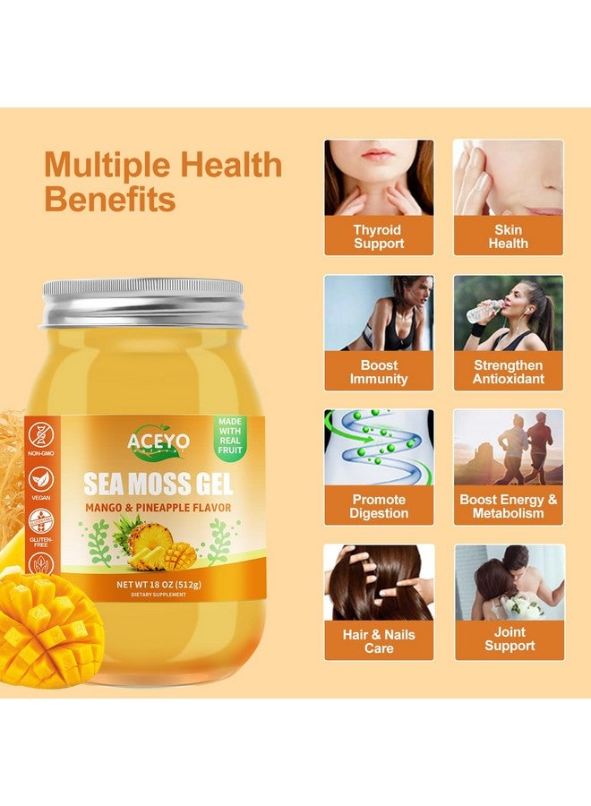 ACEYO (18 OZ) Irish Sea Moss Gel Raw Vegan Mango Pineapple Flavor 102 Vitamins and Minerals Wild Harvested Non-GMO - Image 4