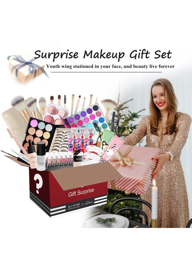 All-in-one Makeup Set Holiday Gift Surprise | Full Makeup Kit for Women Essential Sr Bundle Include Lipstick Blush Concealer Face Powder Eyeliner Mascara Soft ush