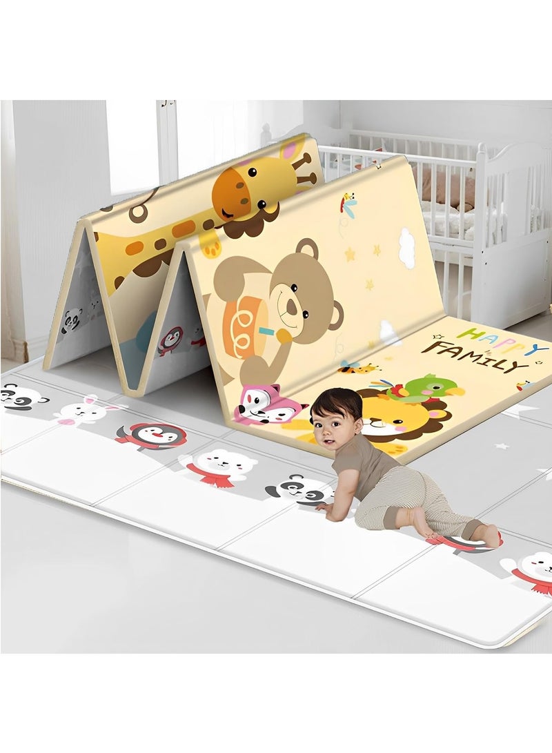RATSAW Foldable Baby Play Mat Large Waterproof Foam Padded Crawling Mat for Babies and Toddlers and Infants Play and Tummy Time 200 x 180 cm - Image 1