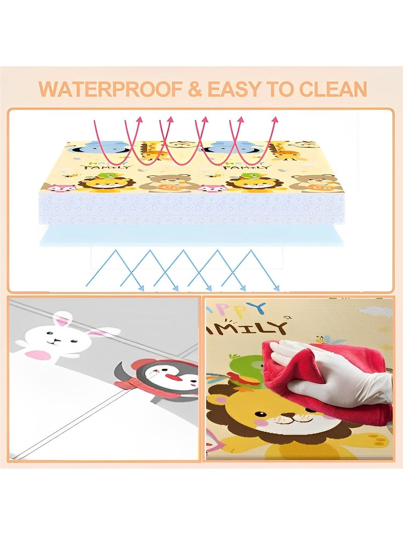 RATSAW Foldable Baby Play Mat Large Waterproof Foam Padded Crawling Mat for Babies and Toddlers and Infants Play and Tummy Time 200 x 180 cm - Image 2