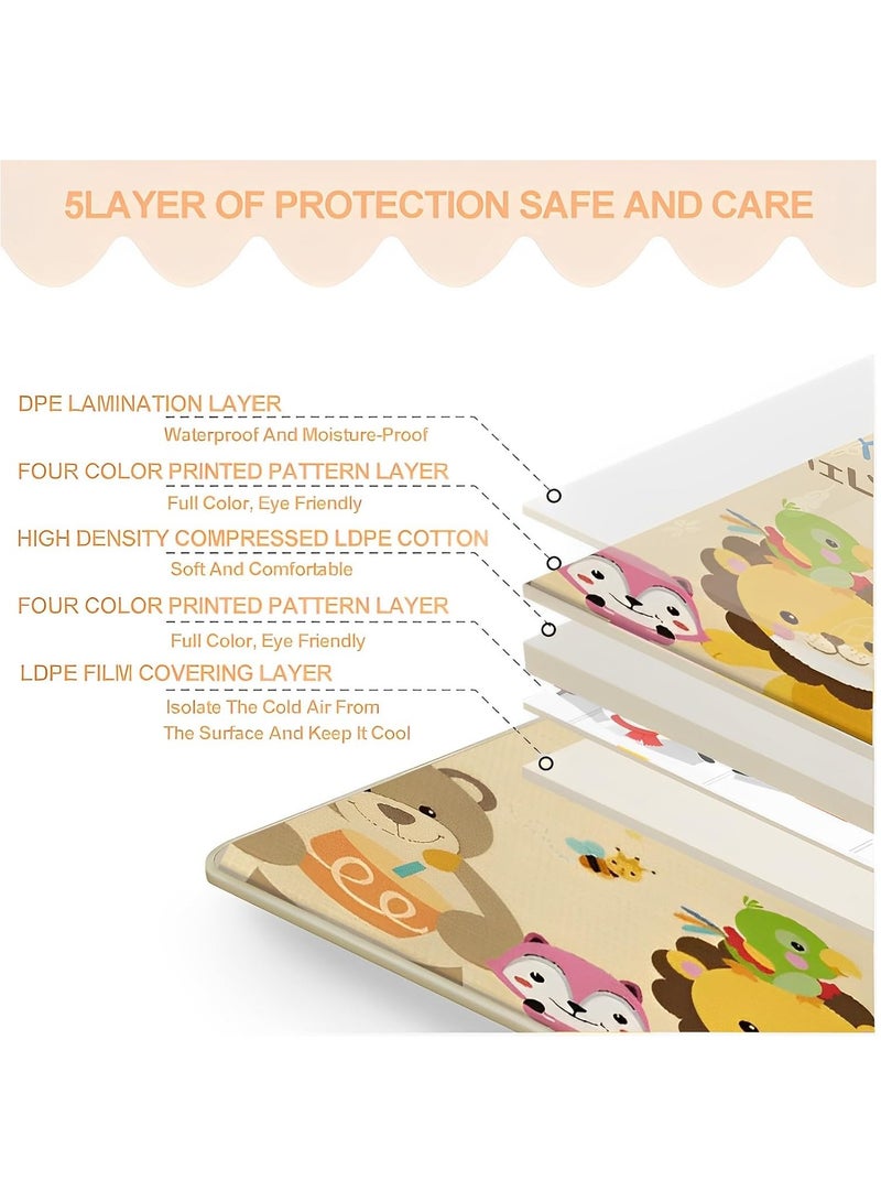 RATSAW Foldable Baby Play Mat Large Waterproof Foam Padded Crawling Mat for Babies and Toddlers and Infants Play and Tummy Time 200 x 180 cm - Image 3