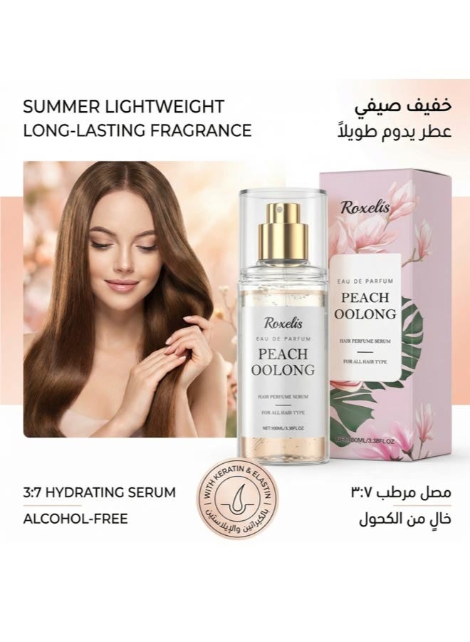 روكسيليس عطر شعر للنساء، رذاذ عطري صيفي خفيف الوزن يدوم طويلاً، سيروم مرطب بنسبة 3:7، تركيبة خالية من الكحول، بخاخ شعر برائحة زيت الأرغان، مع الكيراتين والإيلاستين. - Image 2
