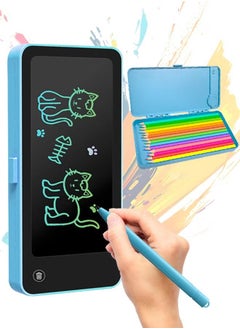 لوح كتابة LCD 2 في 1 مع حافظة أقلام – شاشة حماية العين، مسح بنقرة، مضاد للحذف – أداة تعليمية ورسم للأطفال