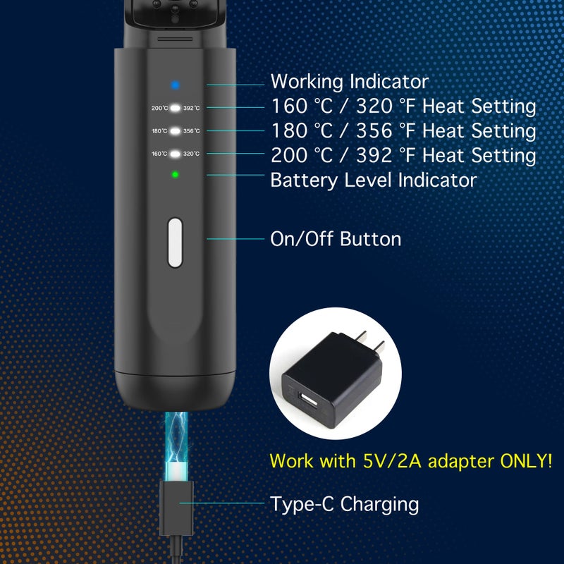 VIKICON فرشاة فرد اللحية VIKICON للرجال، فرشاة لحية ساخنة بدون سلك للرجال، مشط كهربائي ساخن، فرشاة فرد مصغرة مضادة للحروق لتجميل اللحية، محمولة للسفر والاستخدام المنزلي، هدايا للرجال له - Image 3