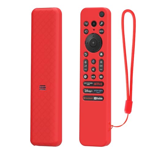 RAYA Silicone Cover Compatible with Sony TV Voice Remote RMF-TX811D / TX900 MG3 / TX800U 2025-2026 BRAVIA Series Protective Case [Remote Not Included] (RED-D) - Image 1