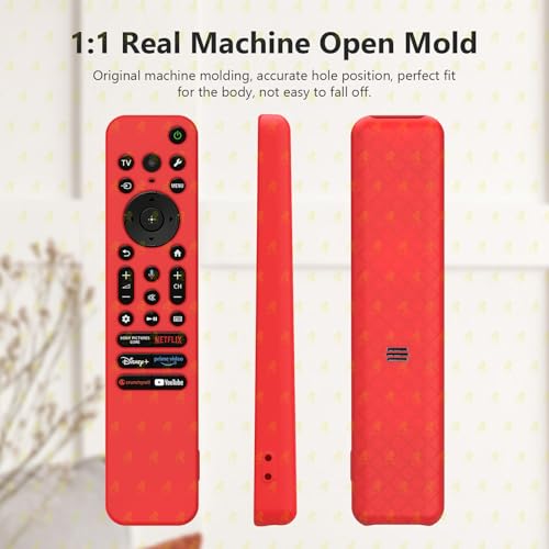 RAYA Silicone Cover Compatible with Sony TV Voice Remote RMF-TX811D / TX900 MG3 / TX800U 2025-2026 BRAVIA Series Protective Case [Remote Not Included] (RED-D) - Image 4