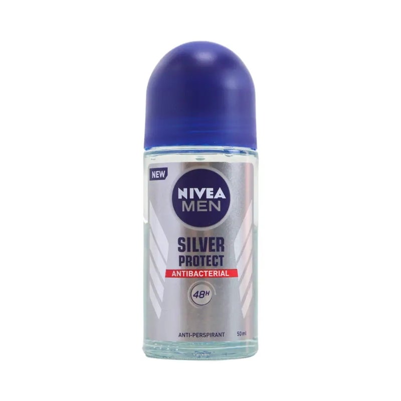 Nivea Men Silver Protect Antibacterial Anti-perspirant Roll-on- 50ml - Image 1