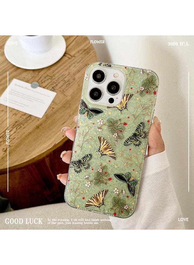 NIBEMINENT Retro Butterfly Dream Protective TPU Case Cover For iPhone 17 Pro Max, Clear