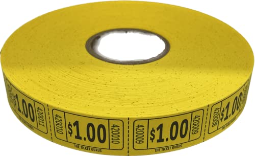 The Ticket Gurus-roll of 2000 Yellow $1.00 Tickets Single Roll Consecutively Numbered Raffle Tickets - Image 4