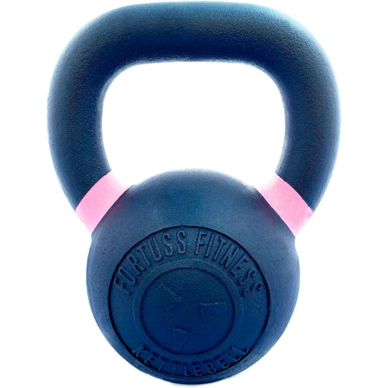 Cast Iron Powder Coated Kettlebell 8 KG Color Coded Handles - Strength Weight Training - Crossfit Functional Fitness - Home Gym Workout Equipment, Sizes 6 KG - 56 KG - Image 1