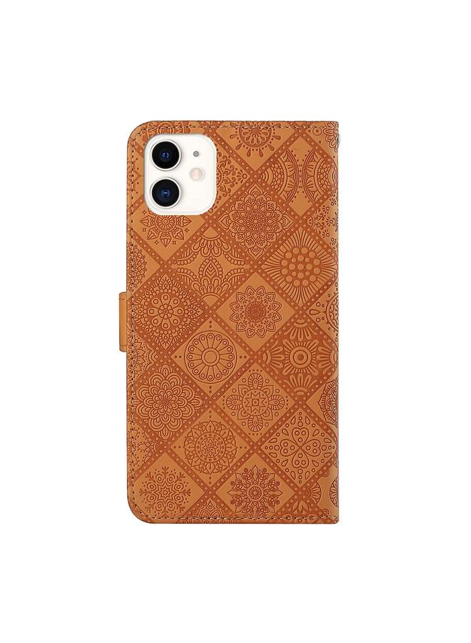 Zaboon Case For iPhone 11 Ethnic Style Embossed Pattern Horizontal Flip Leather Case with Holder & Card Slots & Wallet & Lanyard - Image 4