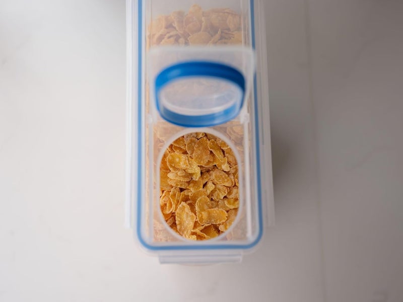 Addis Clip Tight Cereal Food Storage Container 3.7 Litre Tall Rectangle With Easy Pour Lid and Locking Clips, Airtight Bpa Free, Clear Transparent - Image 3