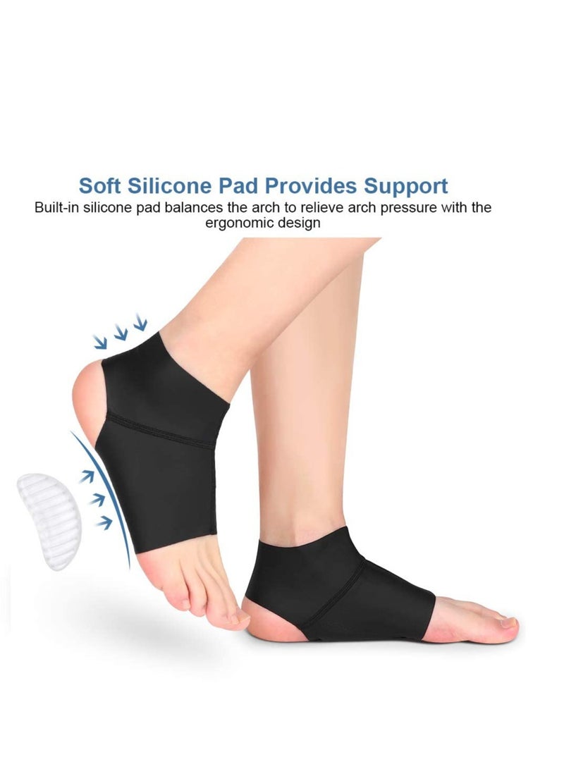 Arch Support Ankle Sleeve with Gel Pads for Plantar Fasciitis u0026 Heel Spurs - Pain Relief for Flat Arches, Fits Men u0026 Women (1 Pair)  - Image 4
