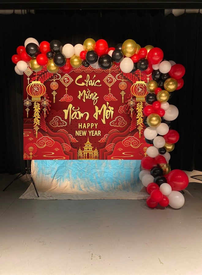 CINRAY Happy Vietnamese New Year Backdrop 7x5FT 2026 Vietnamese Lunar New Year Photography Background 2026 TET Decorations Kids Family Photoshoot Studio Props - Image 5