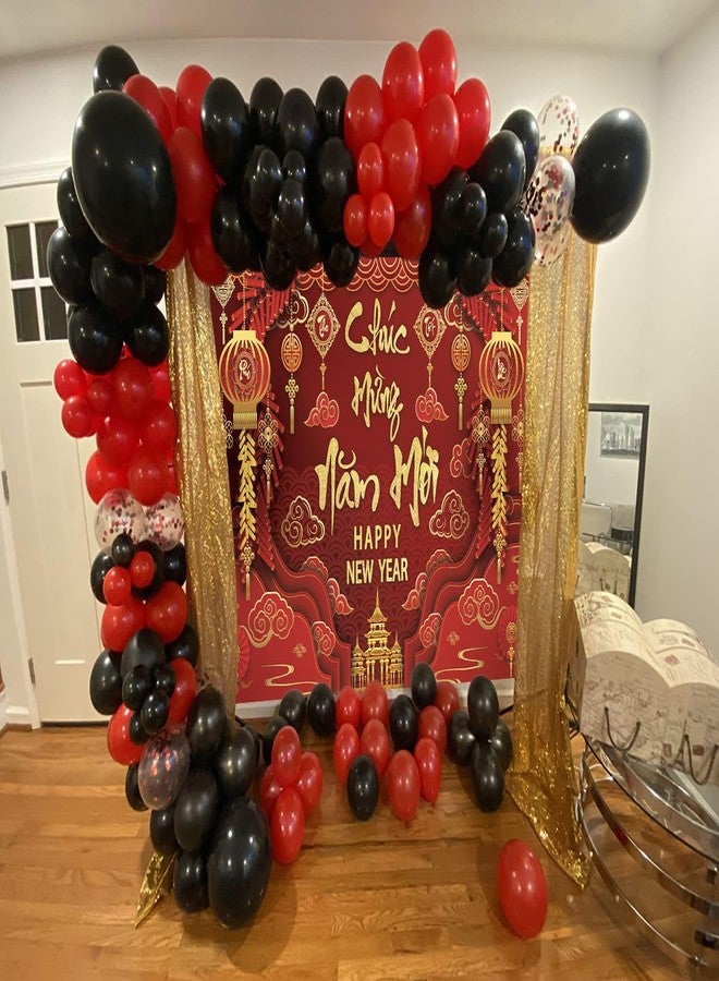 CINRAY Happy Vietnamese New Year Backdrop 7x5FT 2026 Vietnamese Lunar New Year Photography Background 2026 TET Decorations Kids Family Photoshoot Studio Props - Image 3