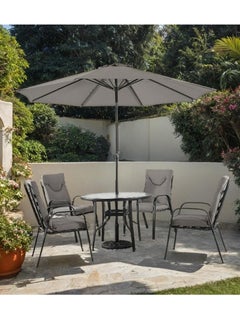 l'elefante Outdoor Dining Set – Garden Table with 4 Patio Chairs & Umbrella | Weather-Resistant Balcony Furniture Set | Outdoor Patio Dining Table and Chair Set for Backyard, Lawn, Garden, or Terrace  - Image 2