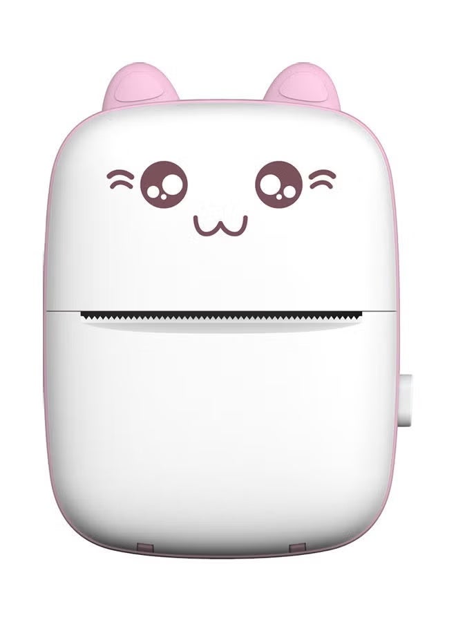 Mini Portable Thermal Printer with 1 Roll Paper Pink/White - Image 4