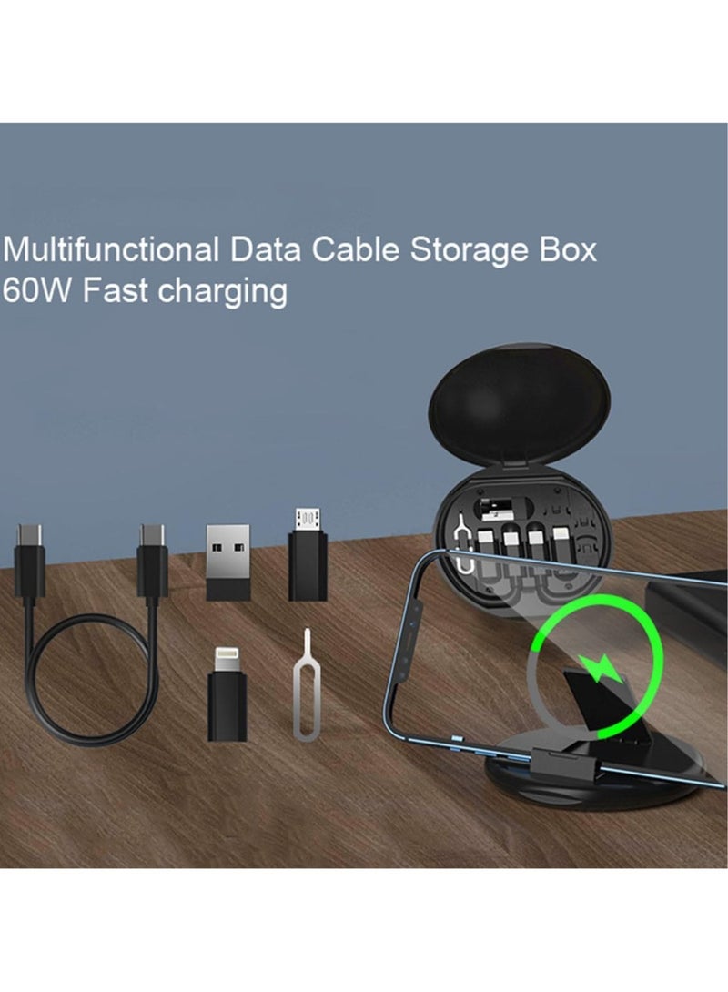 Universal Phone C Data Cable Charging Head SIM Card Box Holder for Traveling,Multi charging cable case Multifunction Mini Digital Gadgets Storage Case  - Image 3