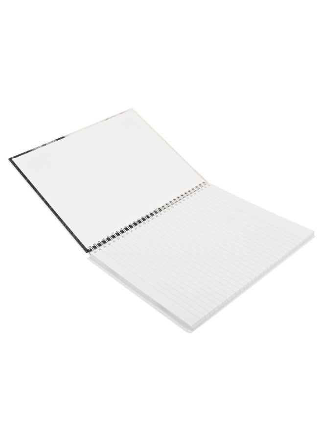 FIS Notebook Double Loop Spiral Binding, Hard Cover Materials, Size 10x8" Inches, 8mm Single Line Ruling, 96 Sheets, 192 Pages, Packet of 5 Pieces, Panda Cover Design 4-FSNBSHC1896-PAN4 - Image 2