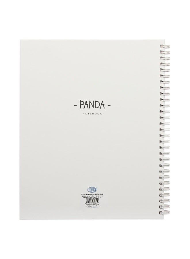 FIS Notebook Double Loop Spiral Binding, Hard Cover Materials, Size 10x8" Inches, 8mm Single Line Ruling, 96 Sheets, 192 Pages, Packet of 5 Pieces, Panda Cover Design 4-FSNBSHC1896-PAN4 - Image 5
