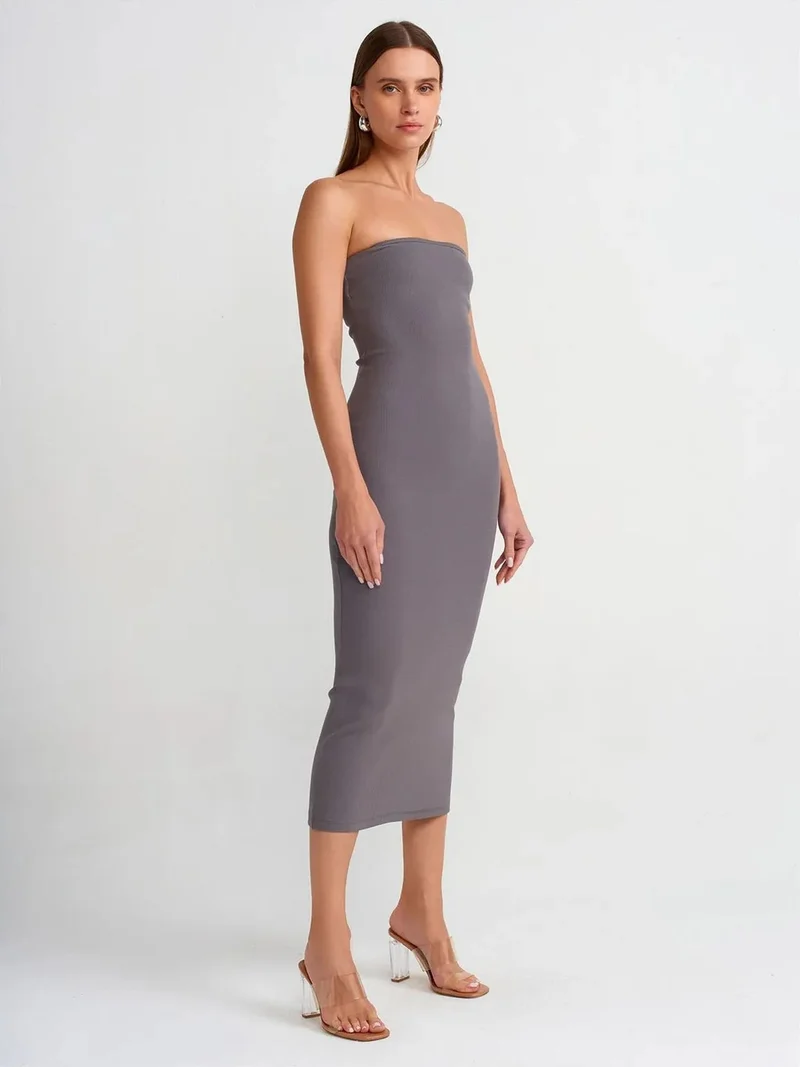 ديلفين Dilvin Strapless Bodycon Midi Dress