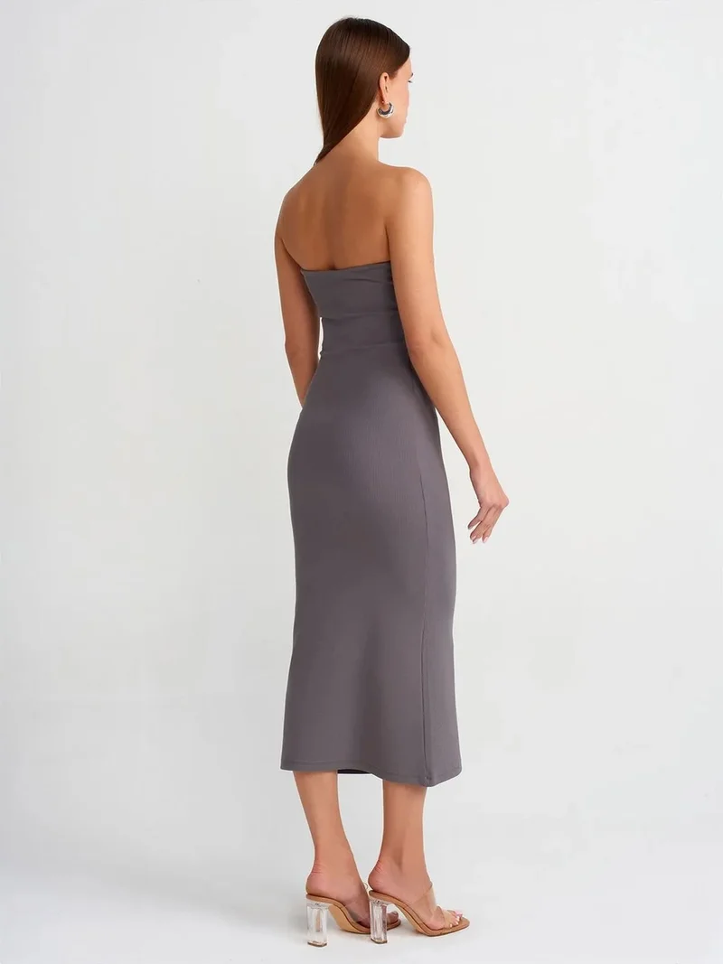 ديلفين Dilvin Strapless Bodycon Midi Dress