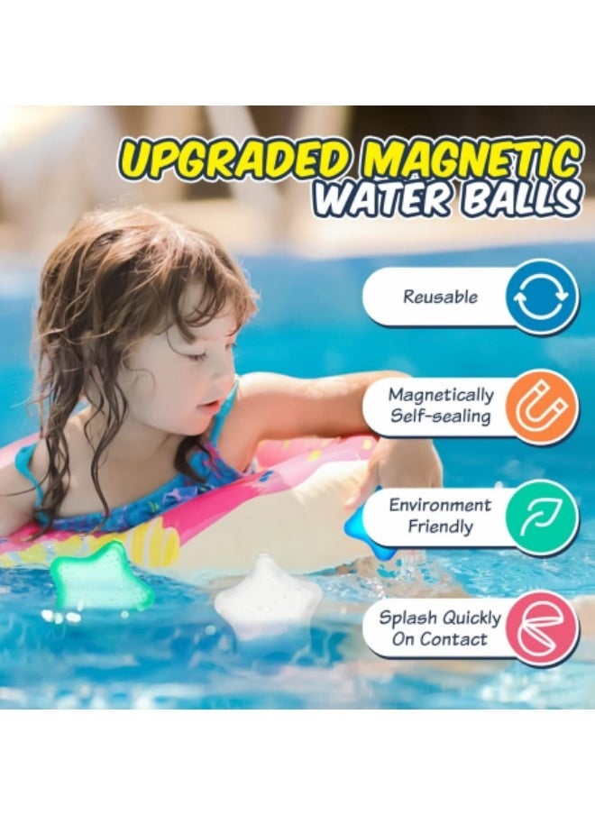 GGEROU Reusable Water Balloons Quick Fill,6-Piece Magnetic Water Balloons Self Sealing Refillable Water Balloons Water Toys Pool Toys For Kids Adults Water Fight Outdoor Games, Octopus  - Image 2